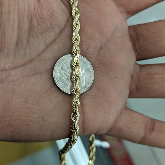 10kt Real Gold Rope Chain 4.8mm 22 inches - Picture 5 of 9